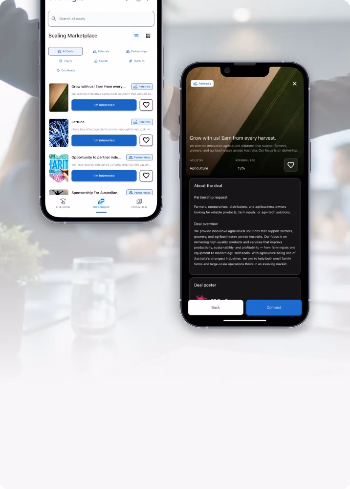 Scaling deal list and deal detail screens on two iPhones