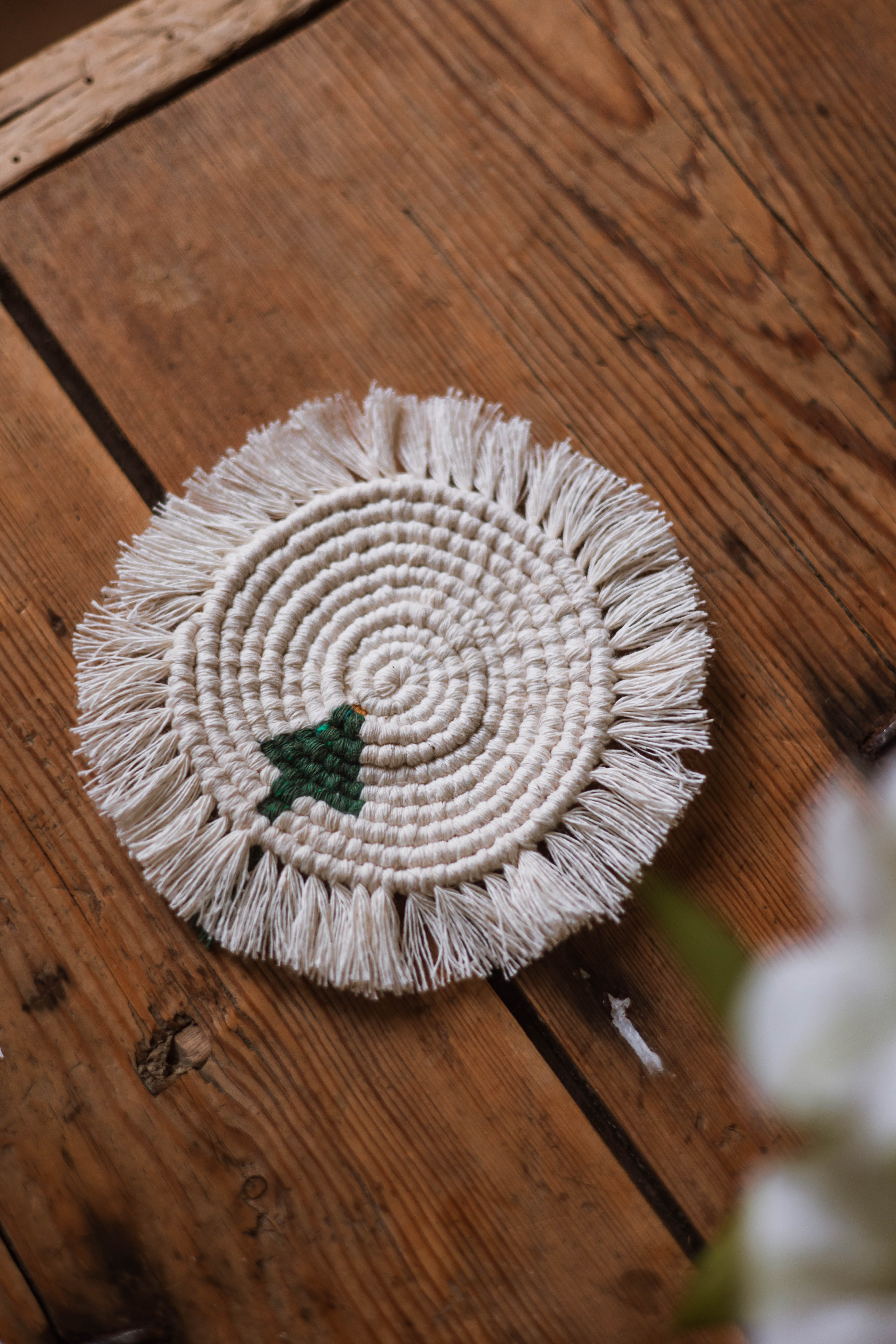 Makramé glasunderlägg "Noelle"