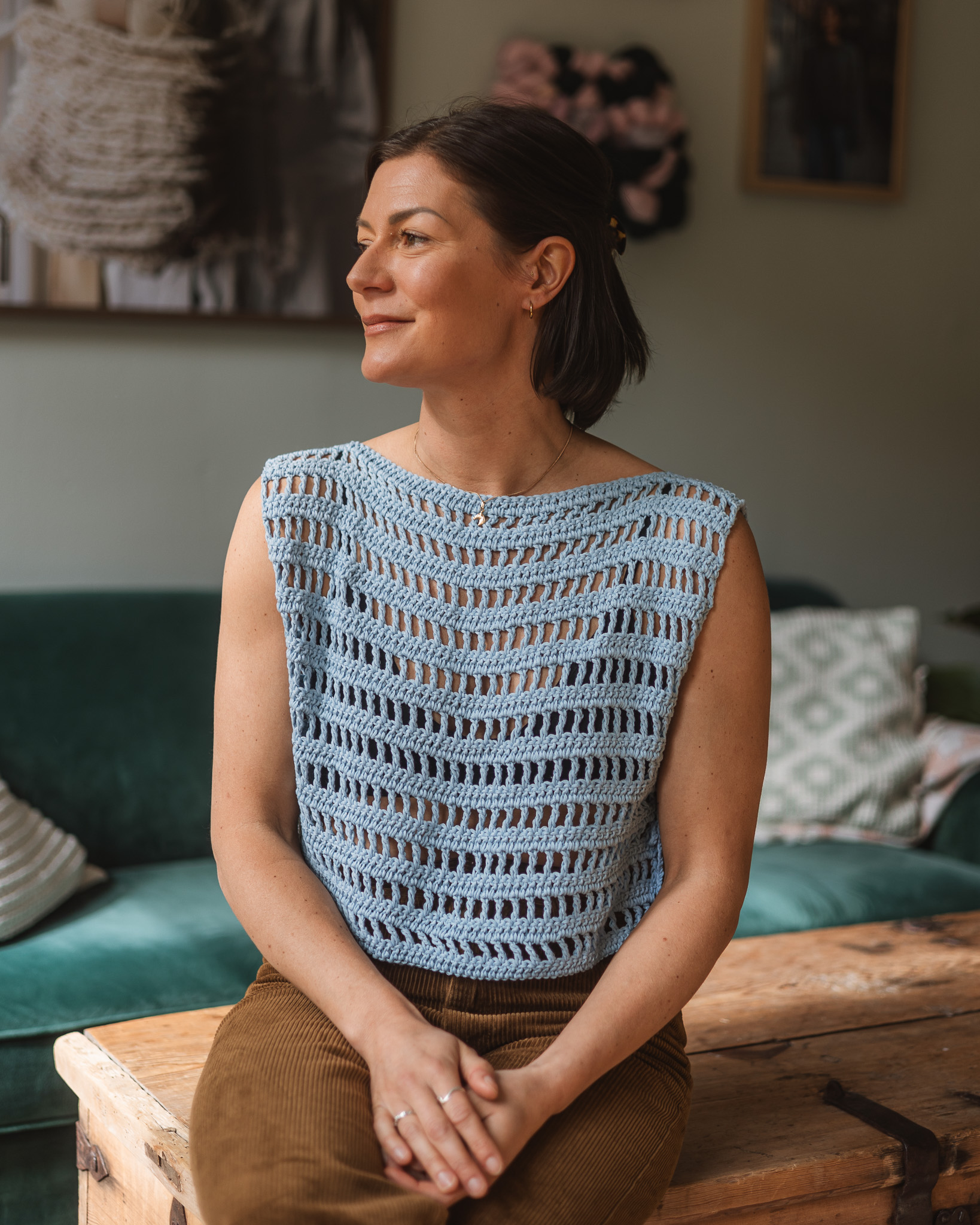 Virkad knyttop "Ronja"