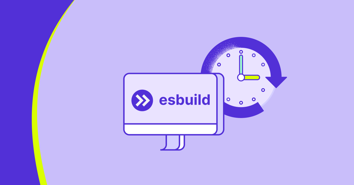 A clock with the word esbuild on it.