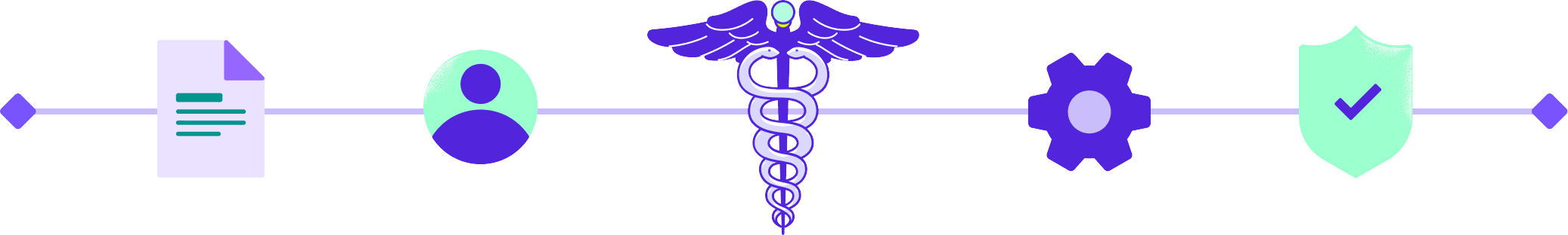 A medical caduceus symbol on a white background.