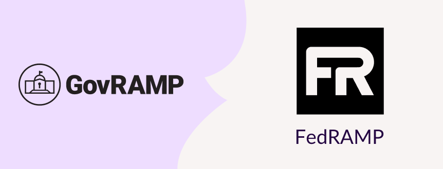 Graphic with the GovRAMP logo to the left of the FedRAMP logo.