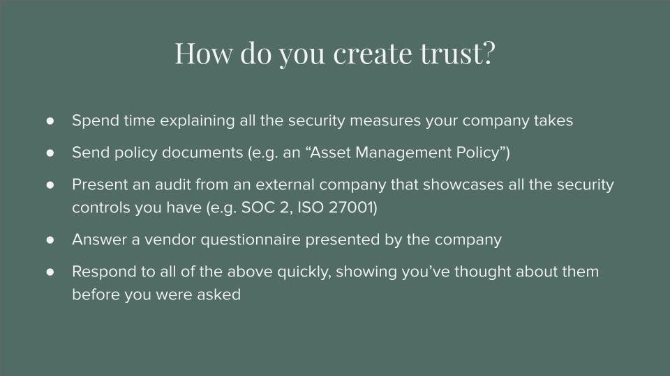 How do you create trust.