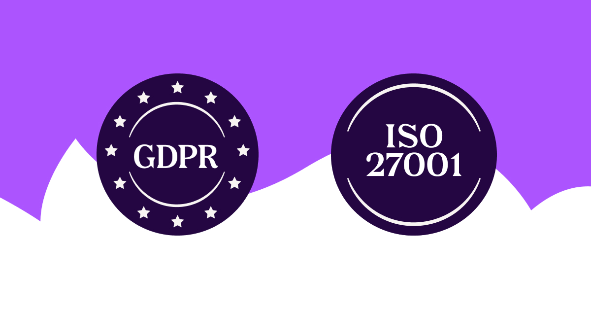 Gdpr and gdps logos on a purple background.