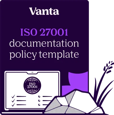 Vanta template cover: ISO 27001 documentation policy template