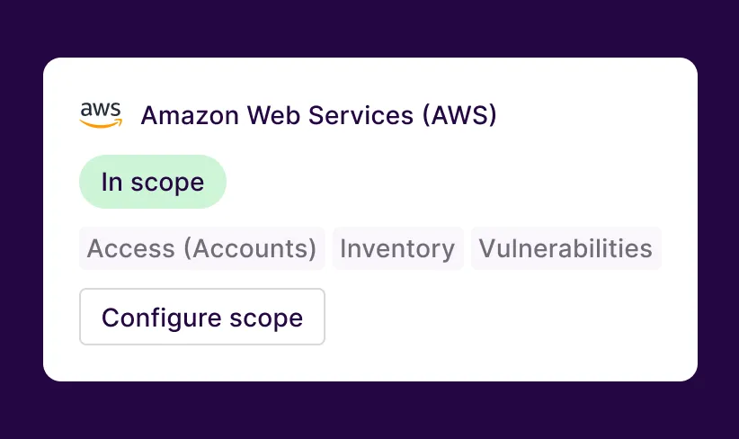 interface showing adaptive scoping for AWS