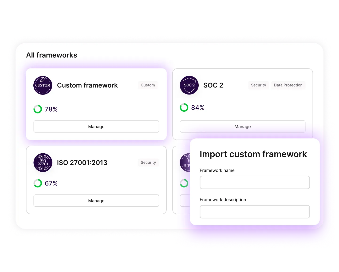 Custom Frameworks UI Mock