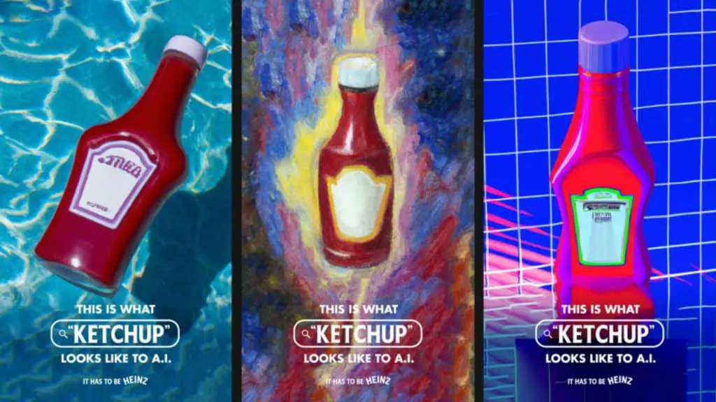 Heinz ketchup bottle created with generative AI