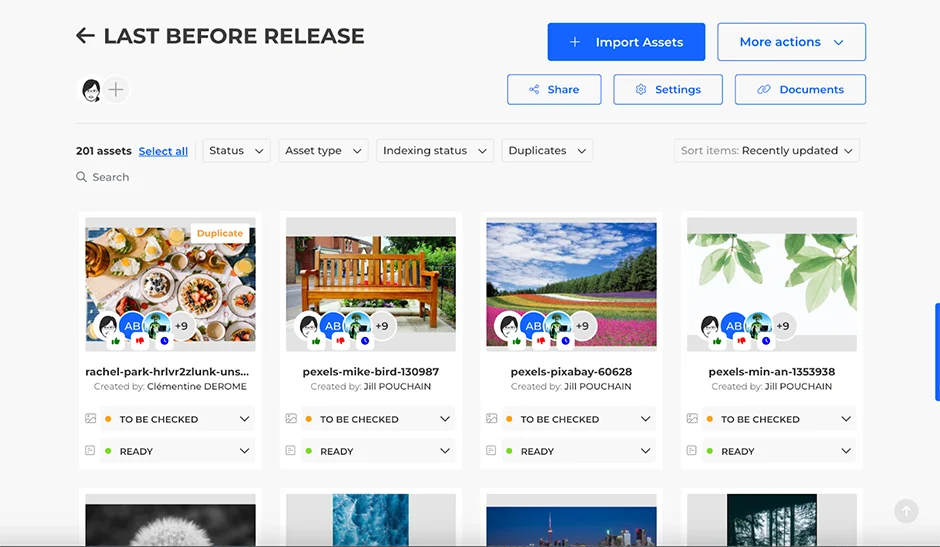 Chargement des actifs dans le cadre du Workflow créatif Wedia