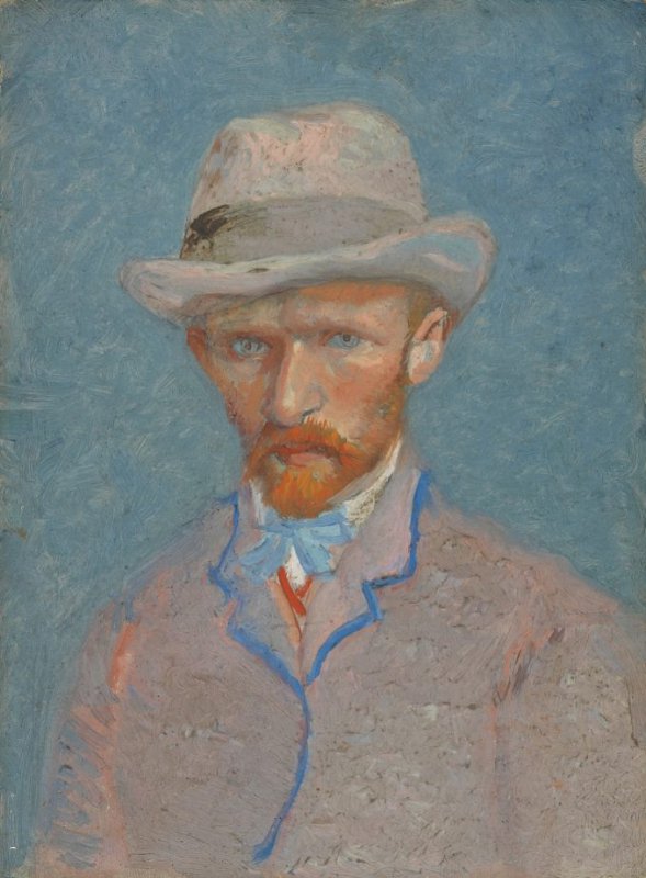 Vincent van Gogh, zelfportret met grijze vilthoed