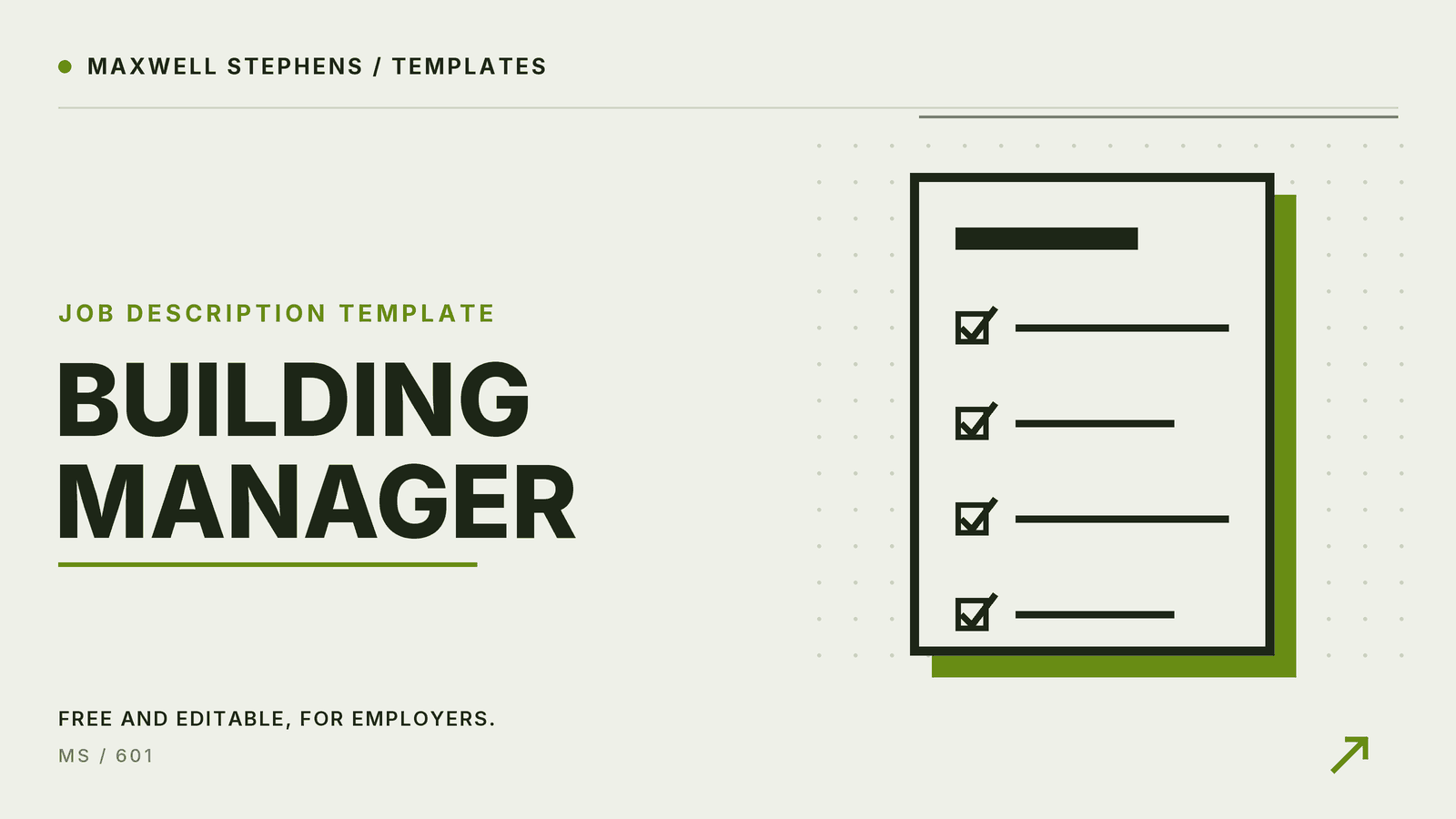 Building Manager Job Description Template
