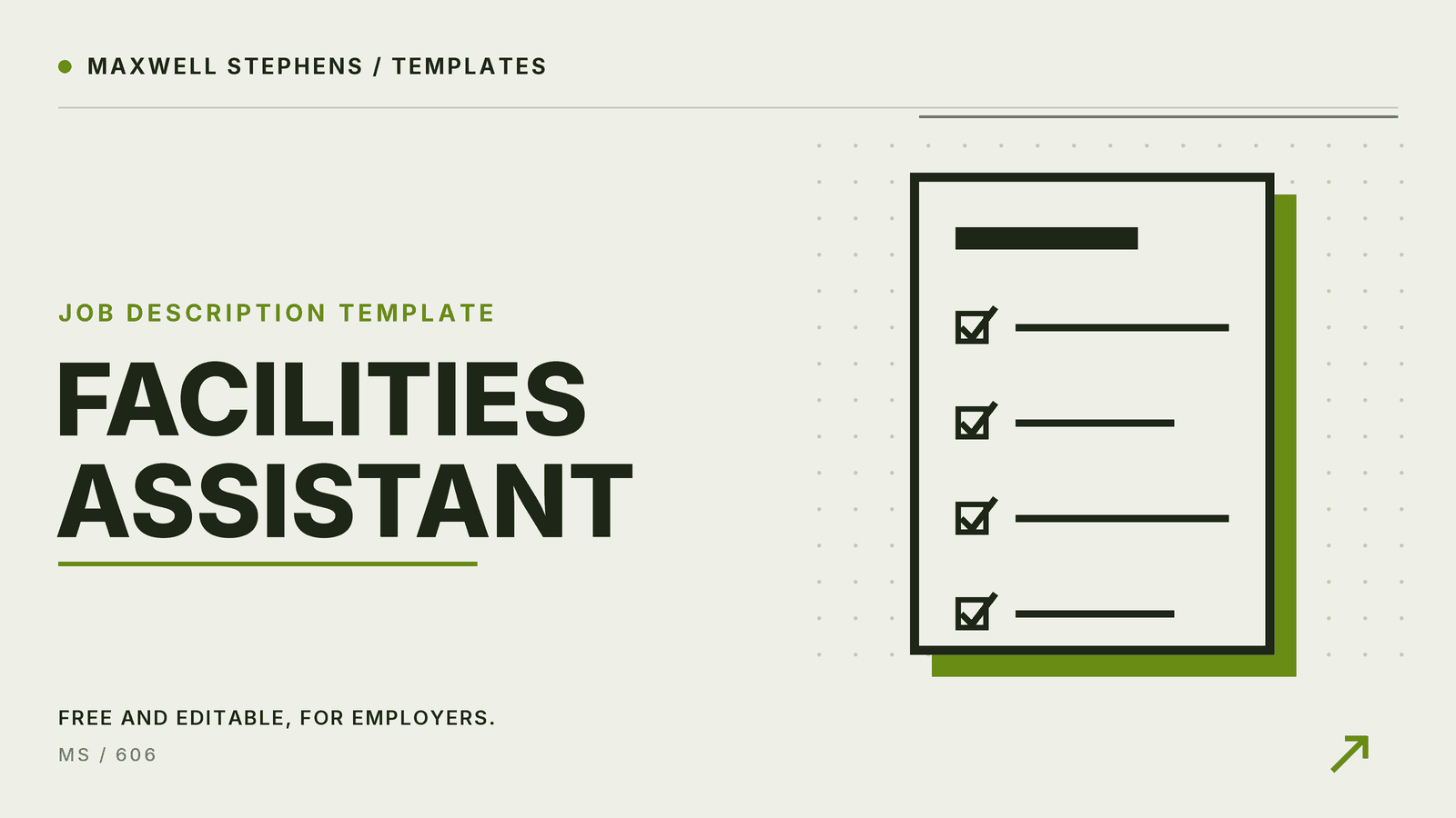 Facilities Assistant Job Description Template