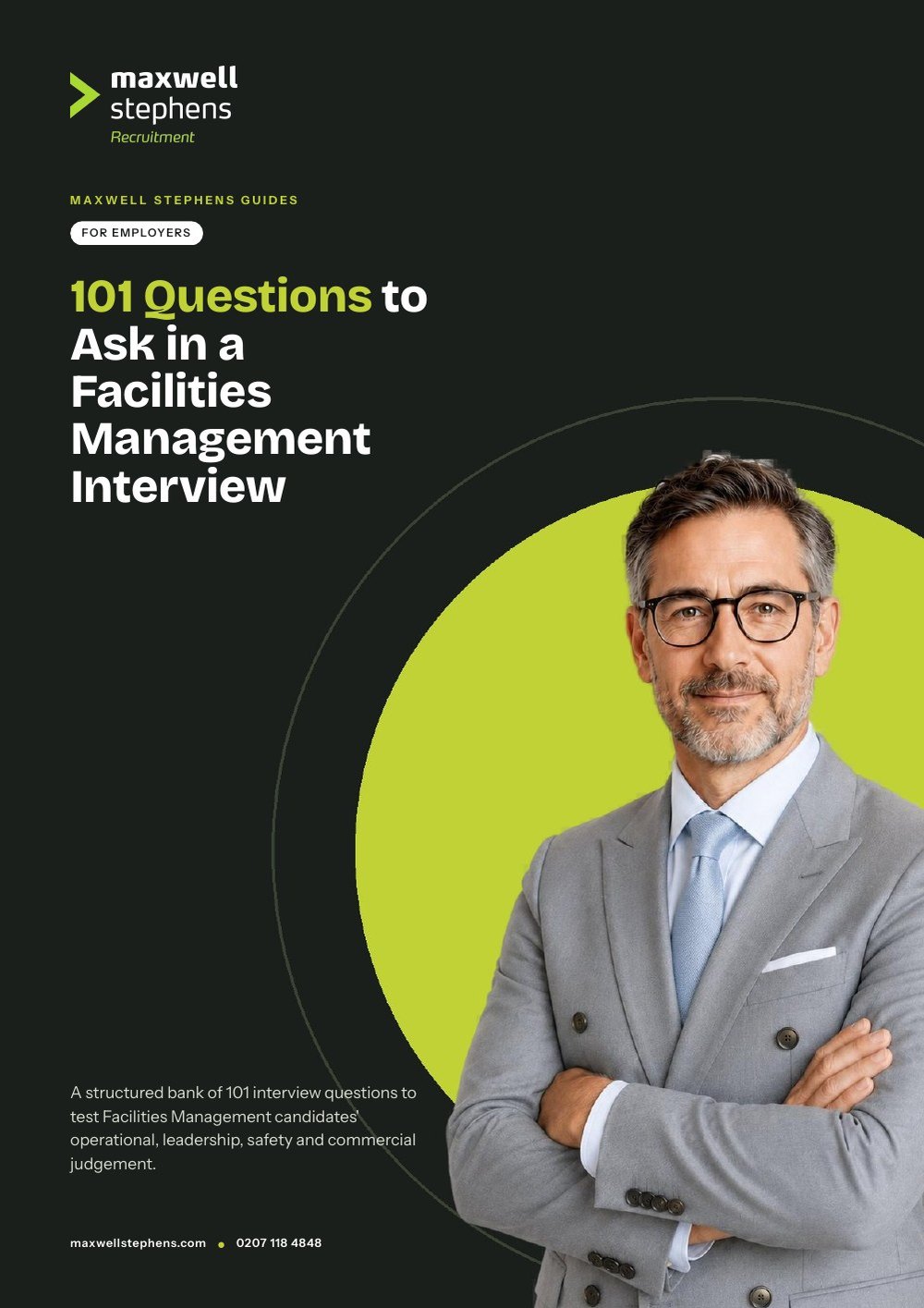 Cover of 101 Questions to Ask in a Facilities Management Interview, a Maxwell Stephens Guide