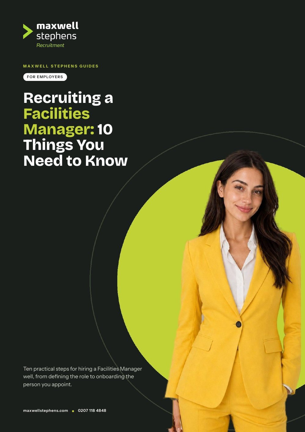 Cover of Recruiting a Facilities Manager: 10 Things You Need to Know, a Maxwell Stephens Guide
