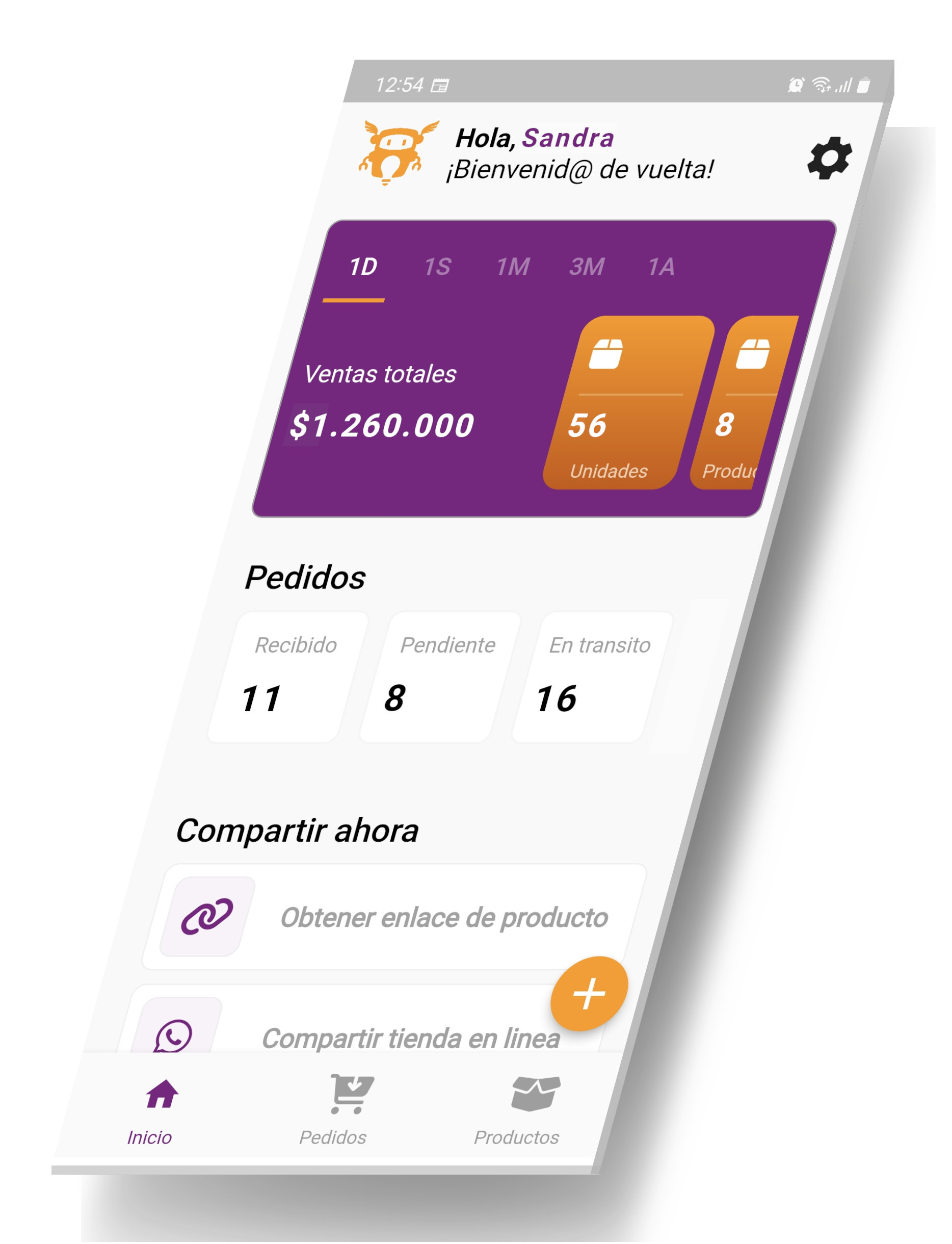 Kabubi mobile dashboard example image