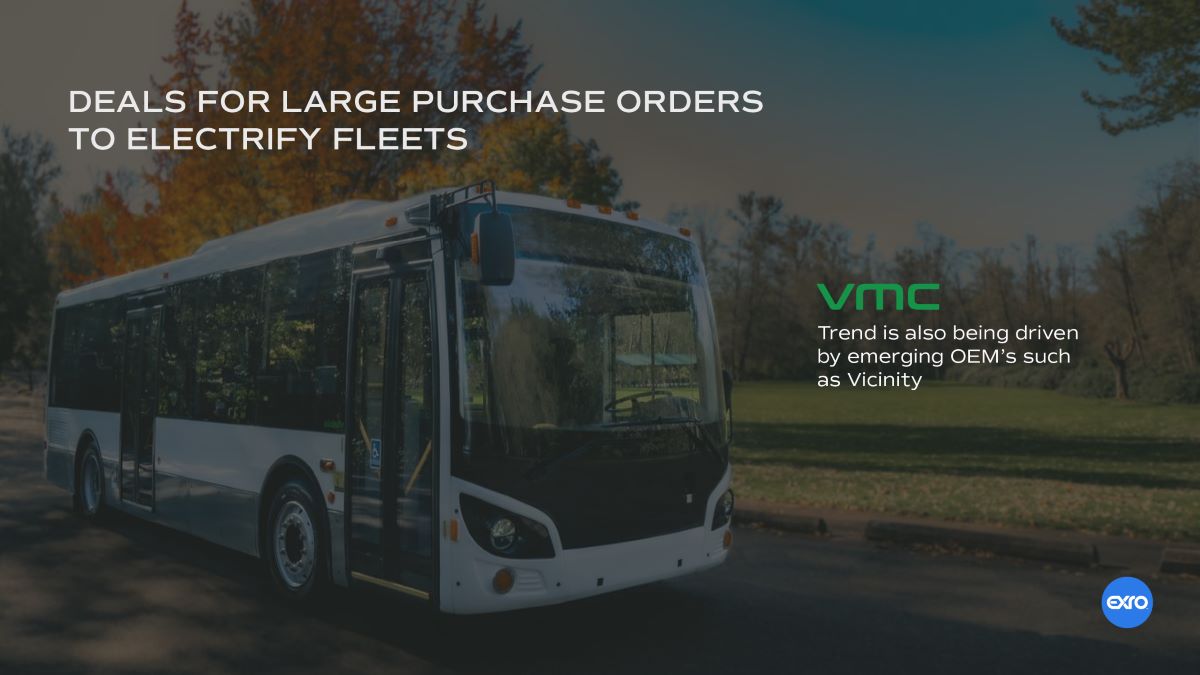 Companies such as Vicinity Motor drive trend of large purchase orders to electrify fleets.