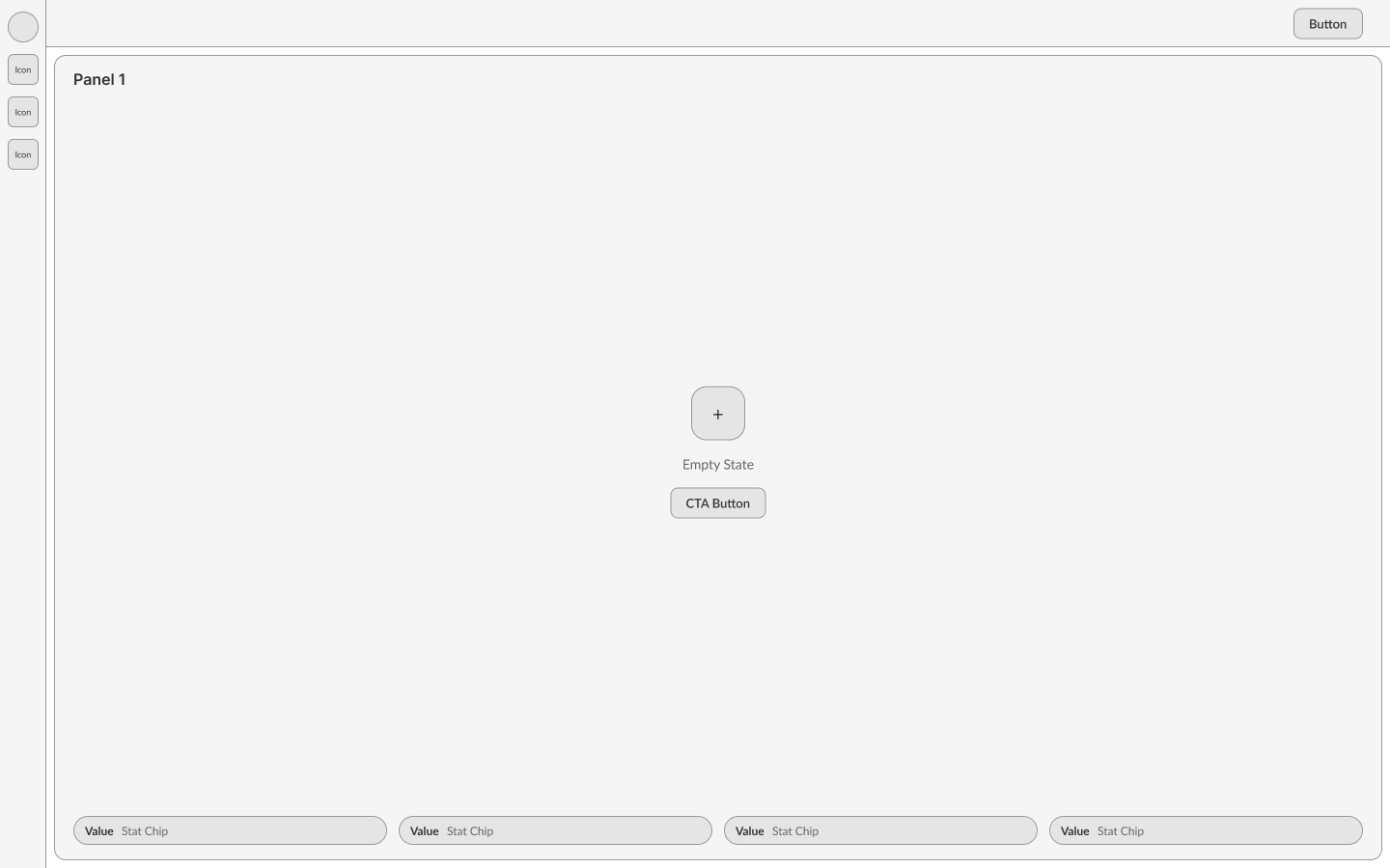Wireframe of the empty canvas with an add plot call to action.