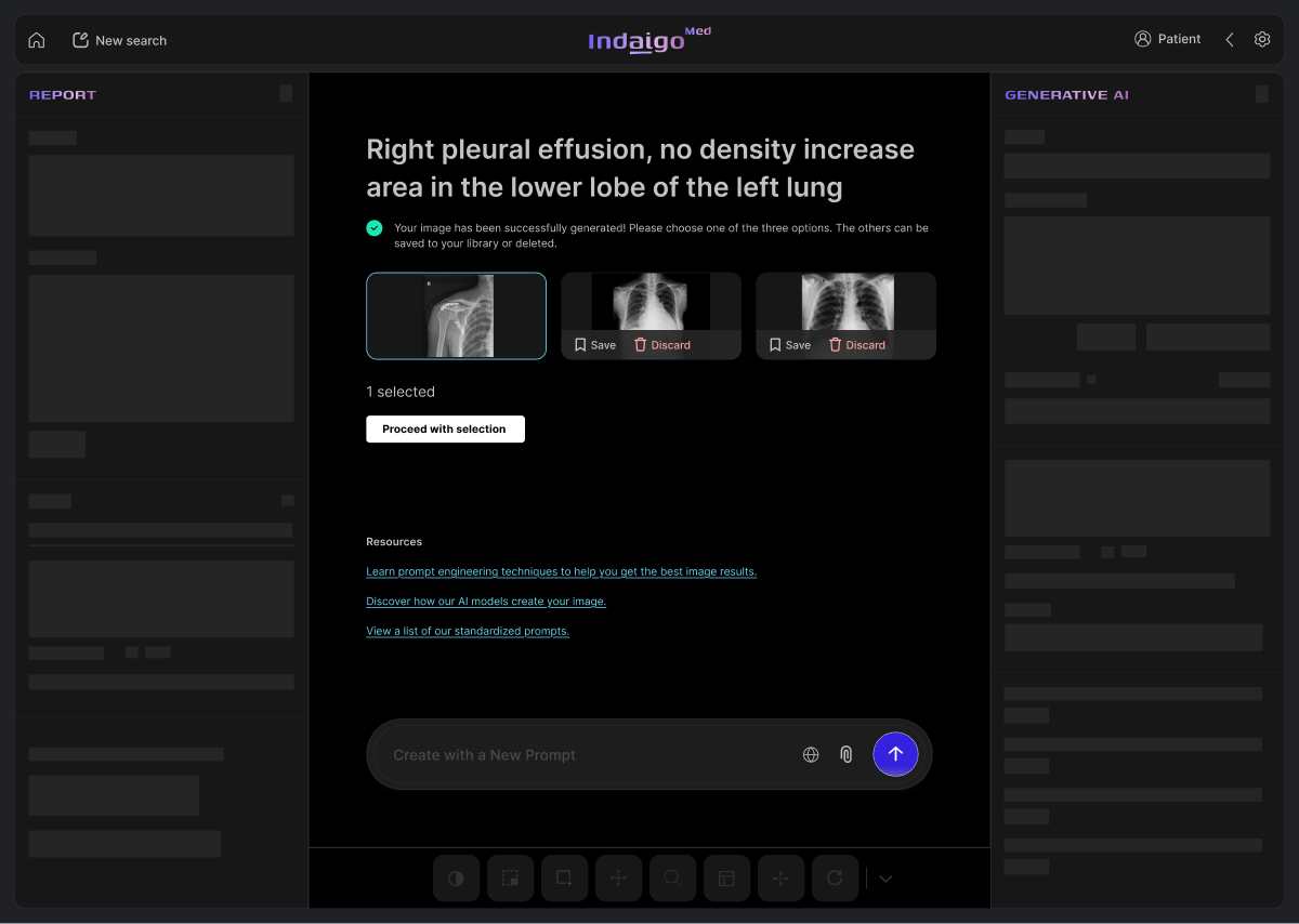 One candidate selected, with save and discard on the others and a button to proceed with the selection