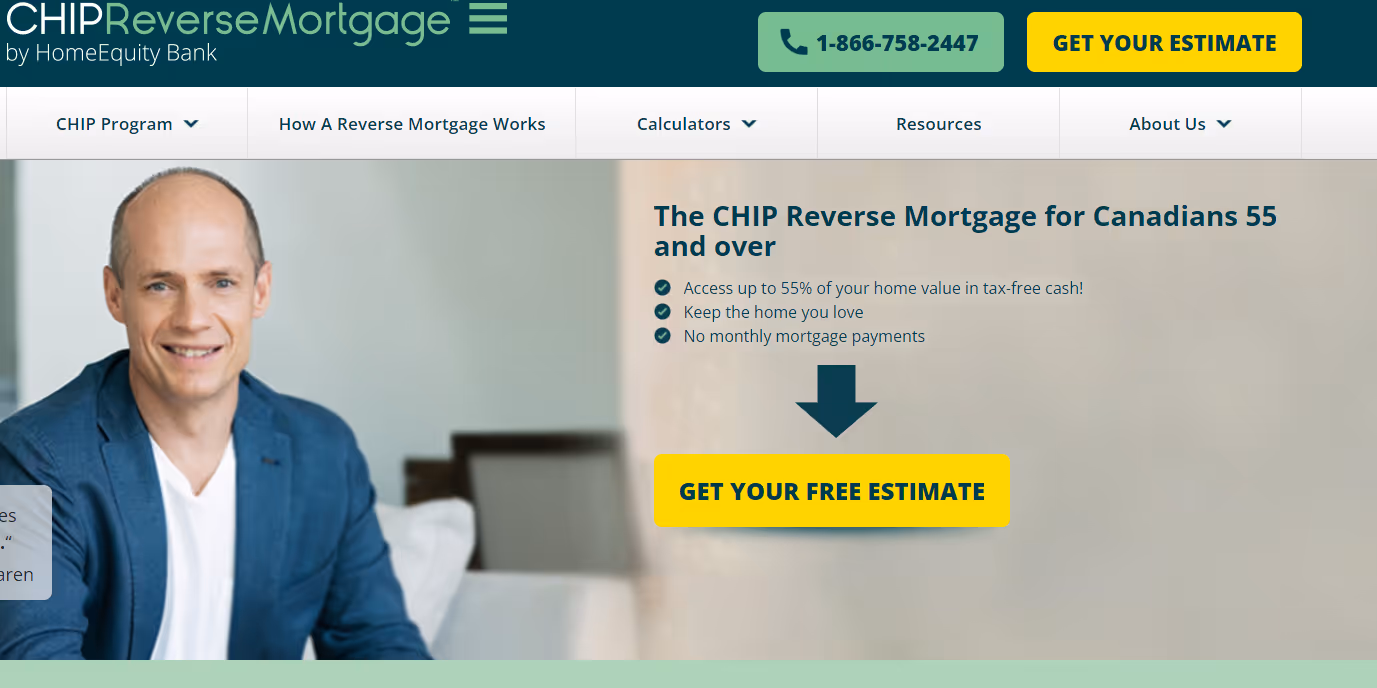 Screenshot of CHIP welcome page