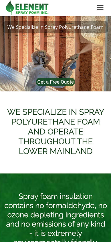 Genesis Spray Foam website - spray polyurethane foam specialists Vancouver, digital marketing for insulation company
