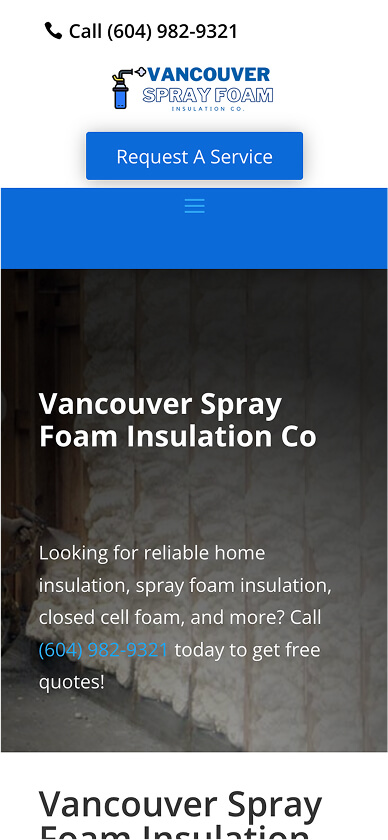 Westcor Thermal website - spray foam insulation marketing and financing options in Vancouver