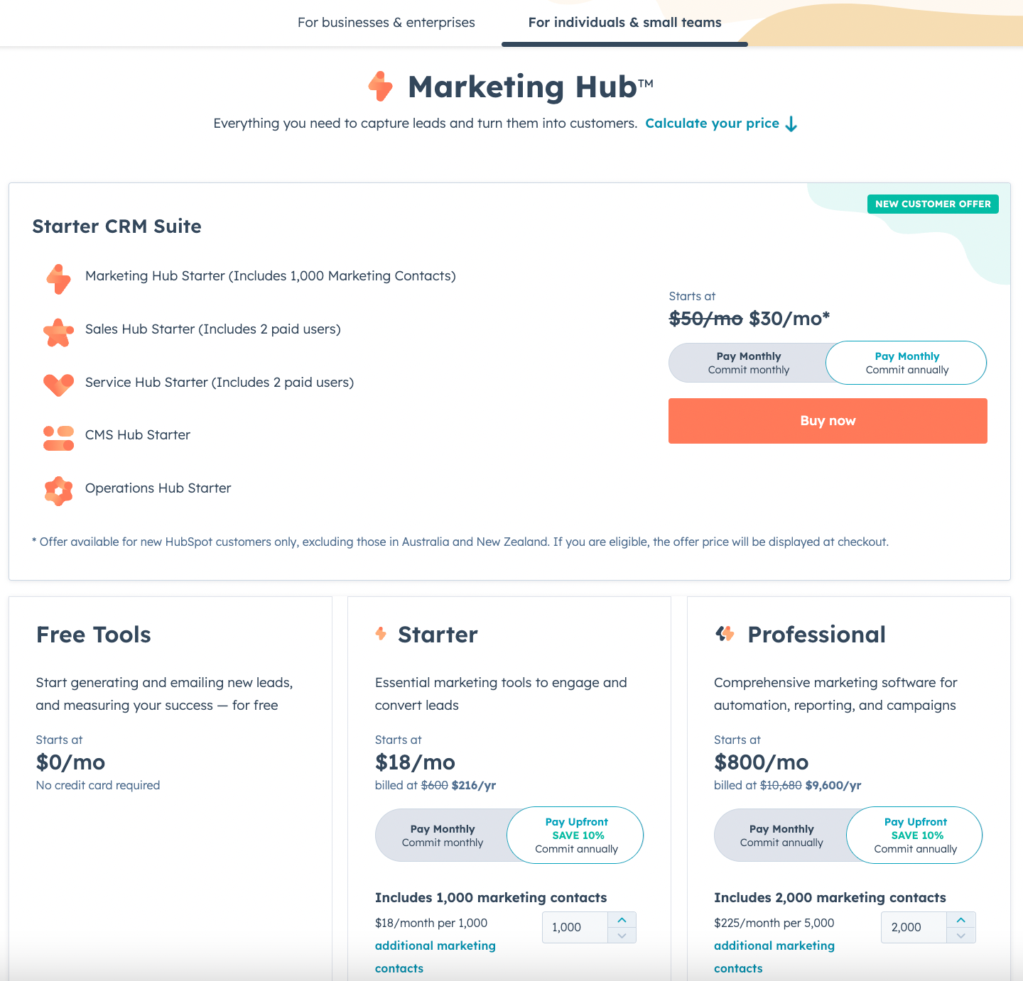 HubSpot Meetings Pricing (For small teams) | Chili Piper Alternative