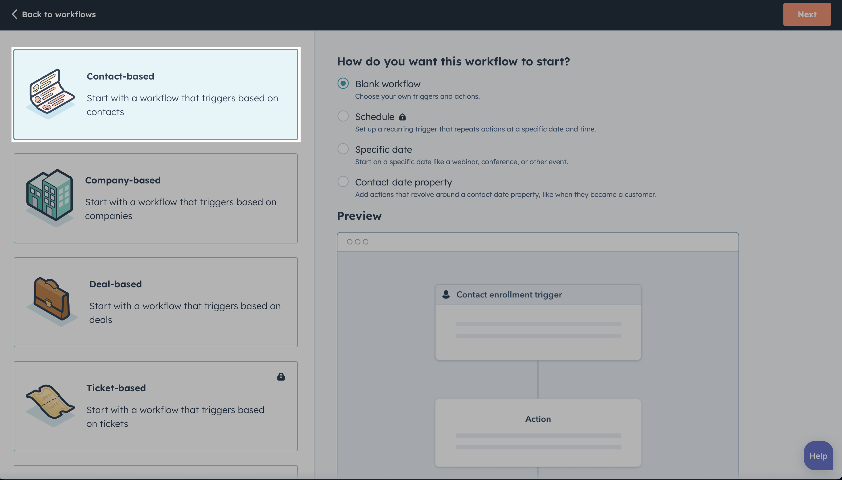 Contact based blank workflow - HubSpot Lead Routing