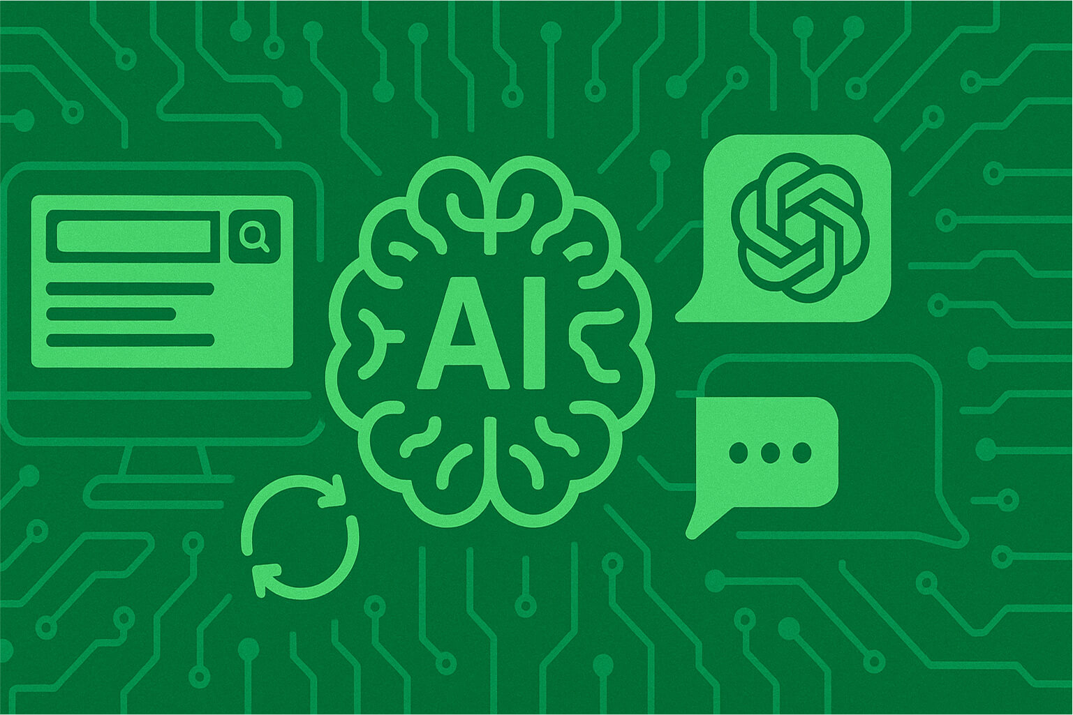 AI comparison graphic showing search engine results vs chat-based responses for seo consultant strategies