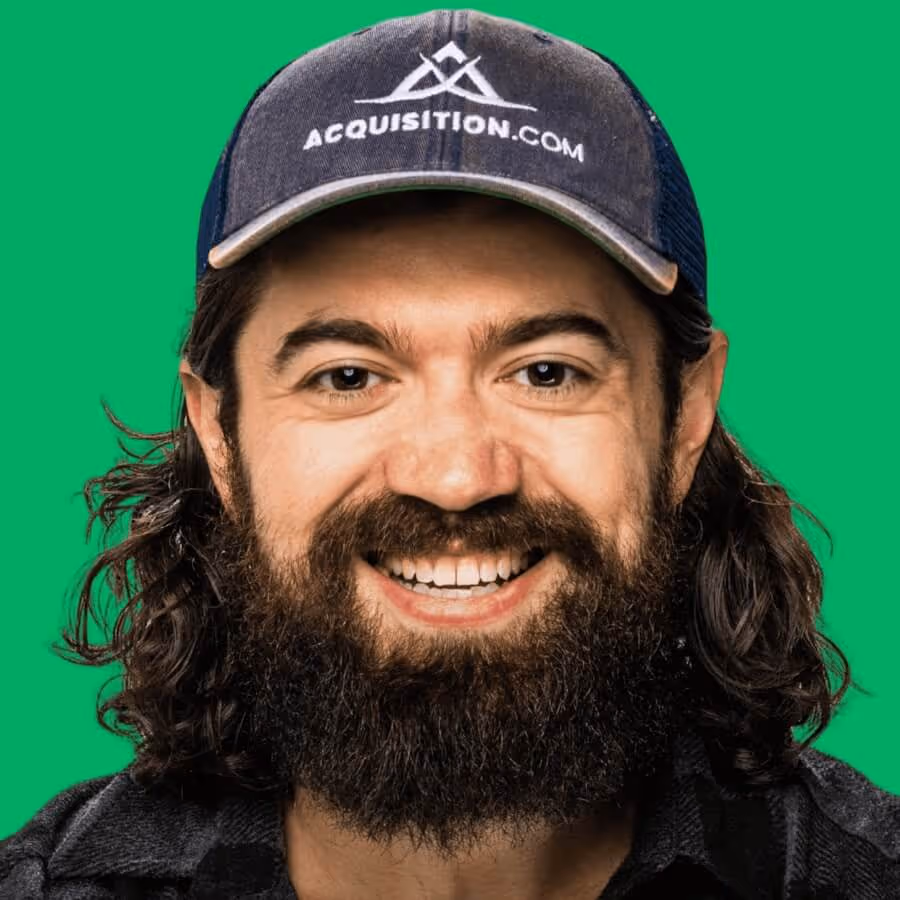 Portrait of Alex Hormozi, author of $100M Offers and founder of Acquisition.com, known for marketing and business scaling frameworks
