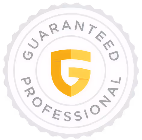 Guarantee seal with gold shield representing certified professional performance marketing service with money-back guarantee