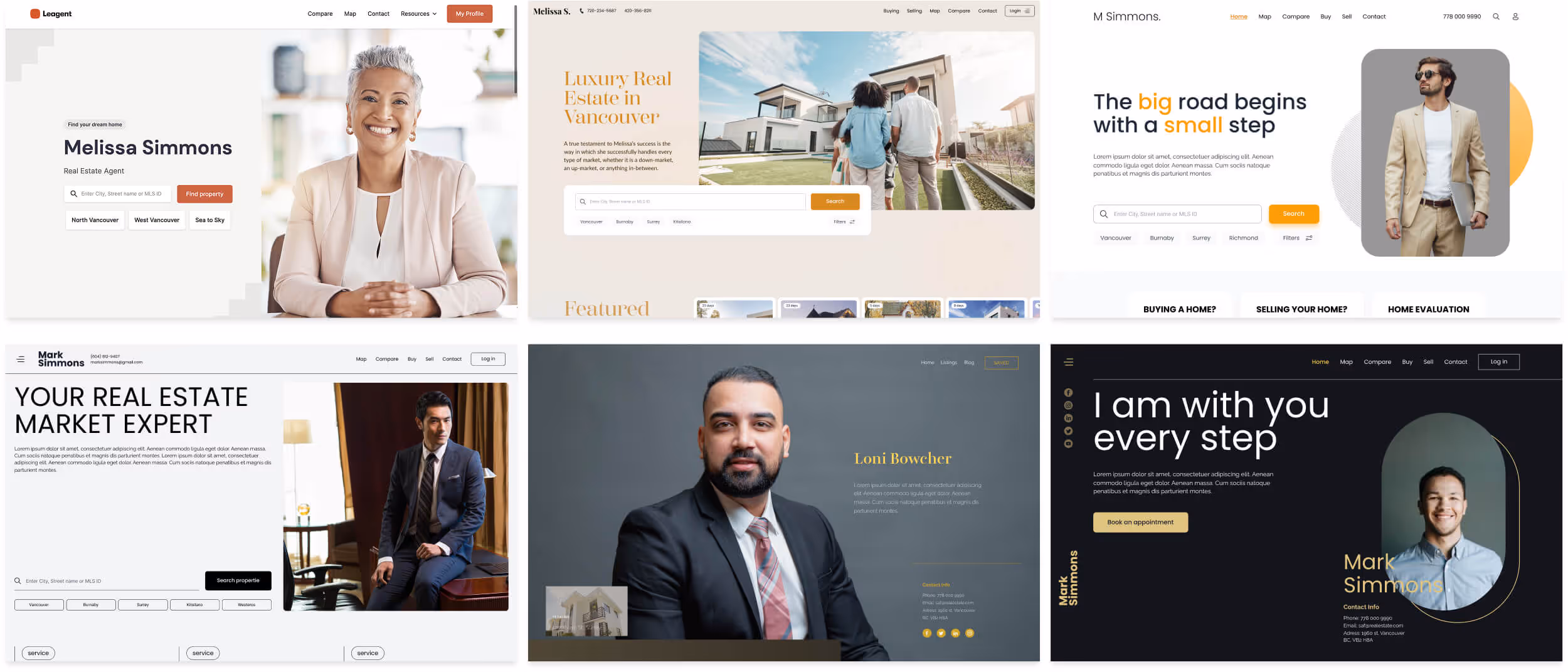 Responsive real estate website template with IDX integration designed by Setsail Marketing for Leagent.