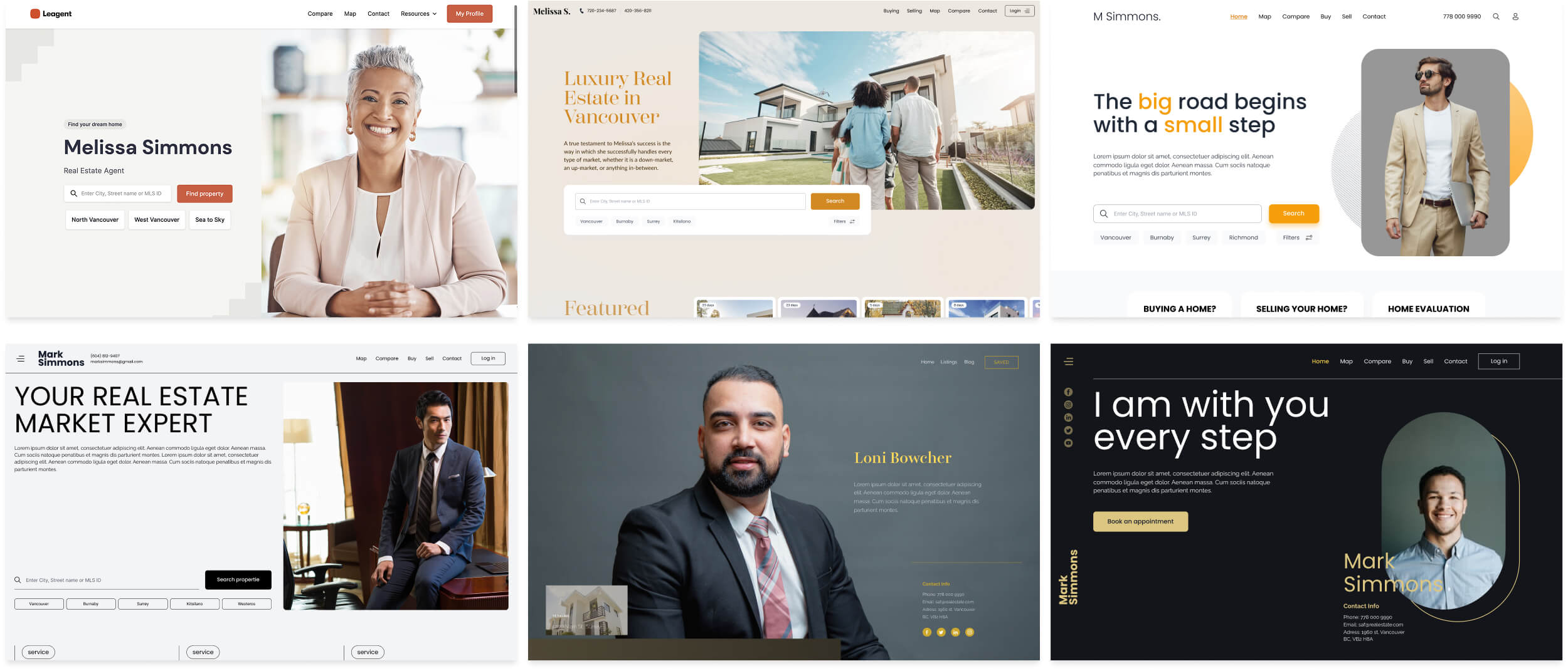 Responsive real estate website template with IDX integration designed by Setsail Marketing for Leagent.