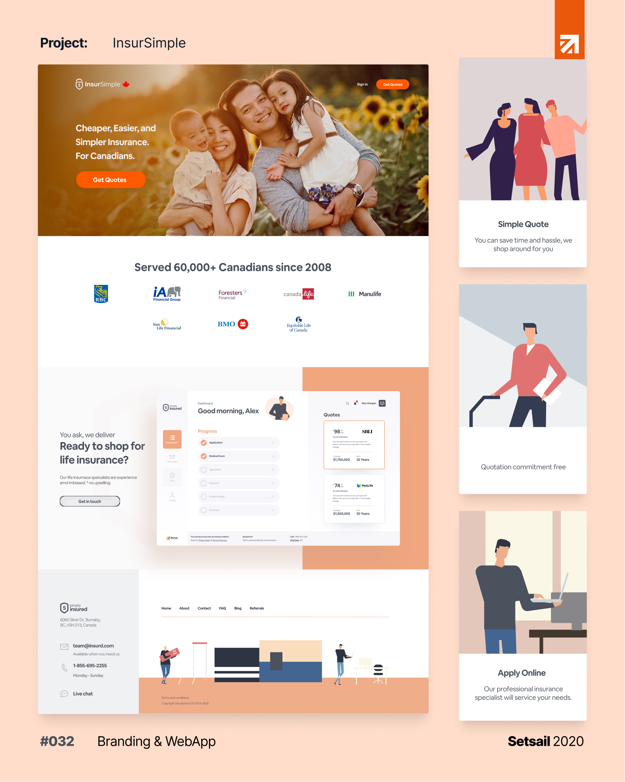 Mobile and desktop mockups of compliant insurance web application