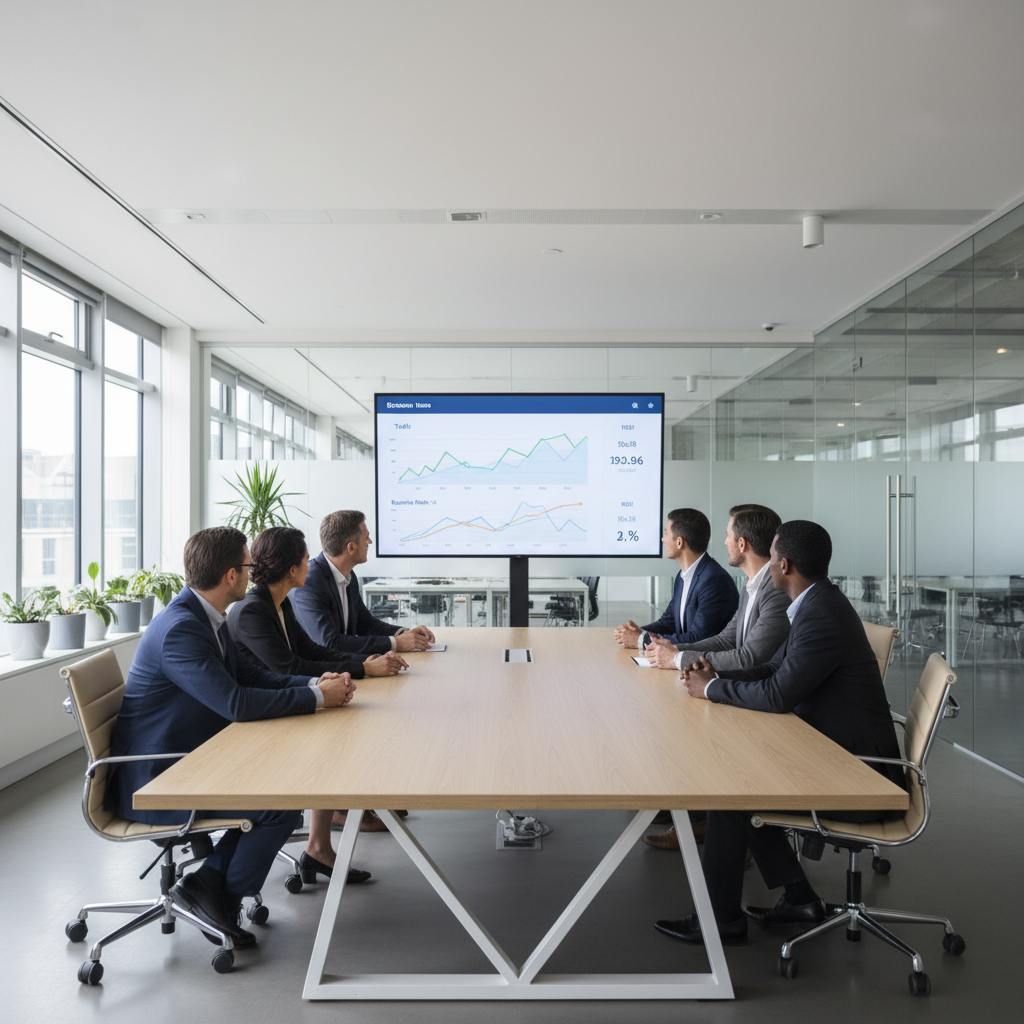 Marketing team reviewing website analytics dashboard to improve a high converting website