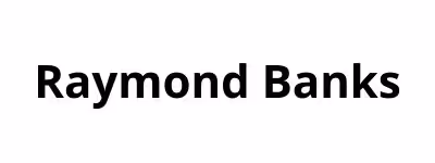 A black and white photo of a raymond bank logo