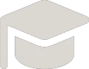 Gray graduation cap icon viewed from an angled top perspective.