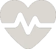 Heart shape with an integrated pulse line in the center, symbolizing healthcare.
