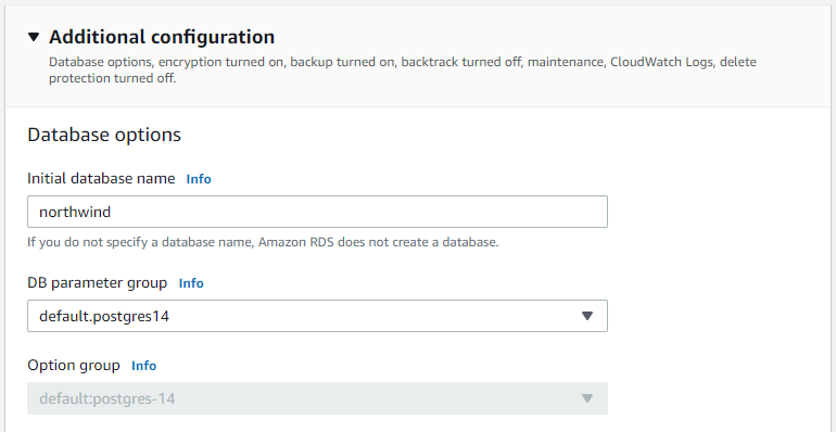 Set database name