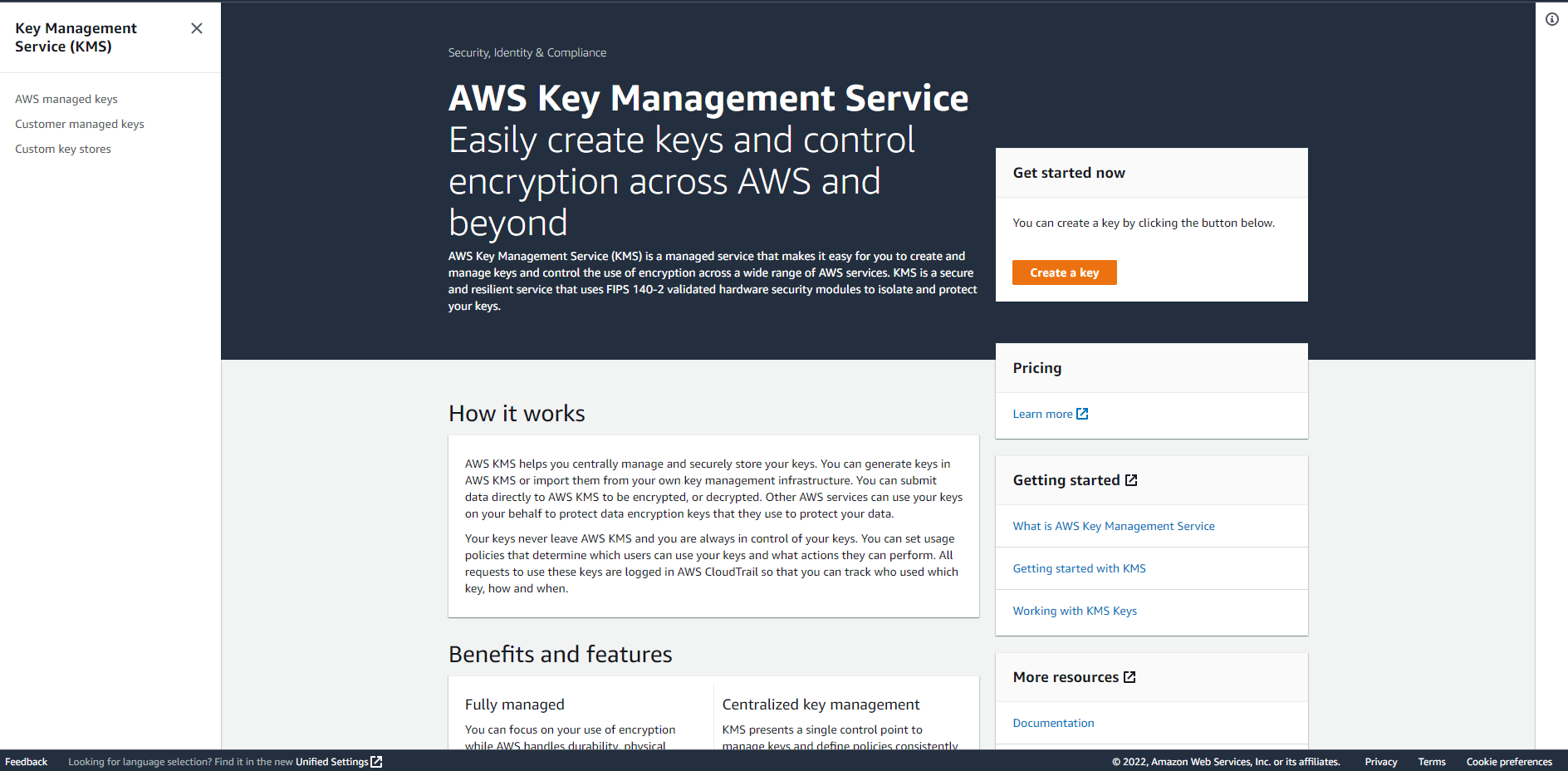 AWS KMS Console