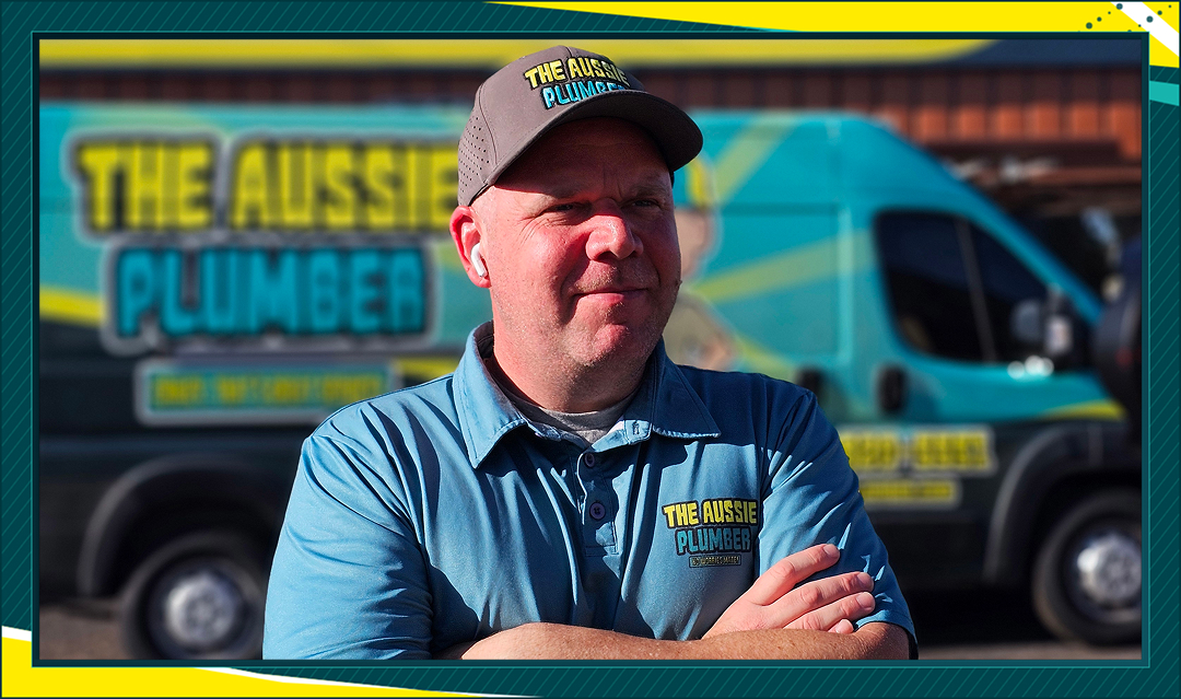 James Hill, owner of The Aussie Plumber in Phoenix, Arizona, celebrating 5 years in business.