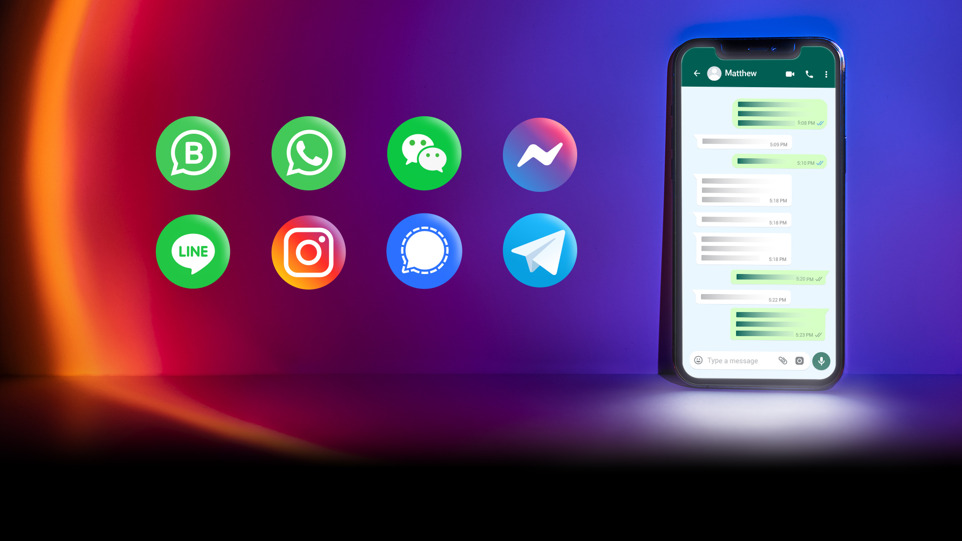Comparison of the top 8 major business messaging apps including WhatsApp and WeChat