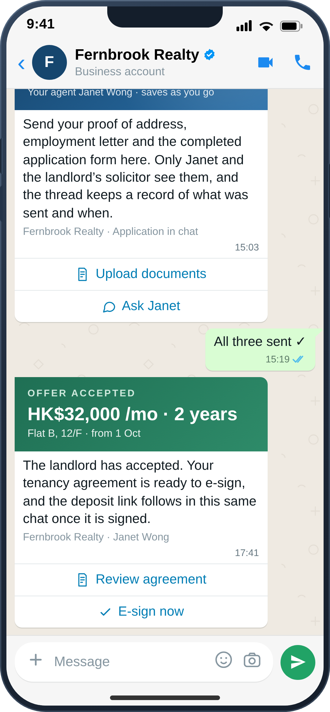 WhatsApp maintenance request with photo triage and on-call vendor scheduling