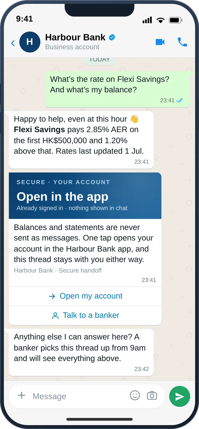 WhatsApp payment reminder with one-tap pay and status