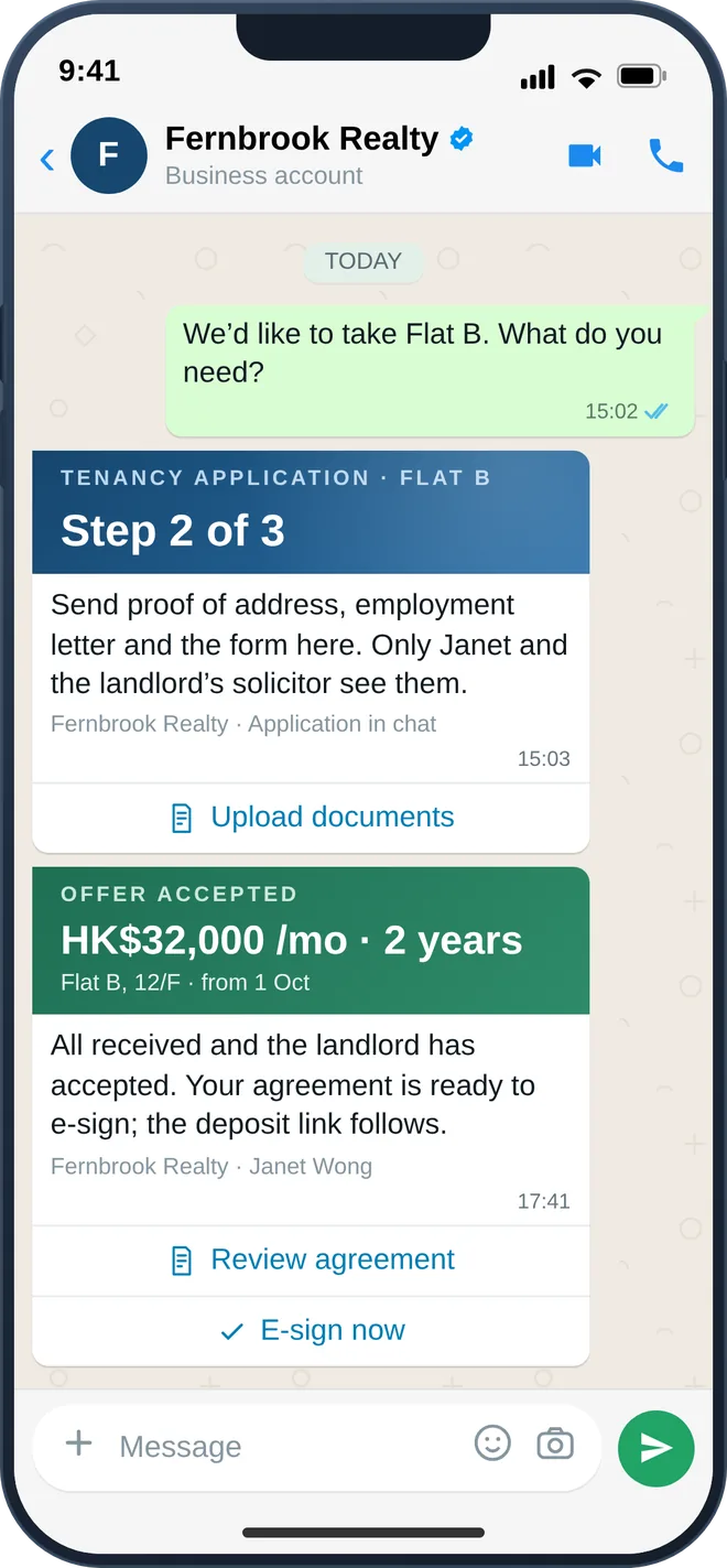 WhatsApp maintenance request with photo triage and on-call vendor scheduling