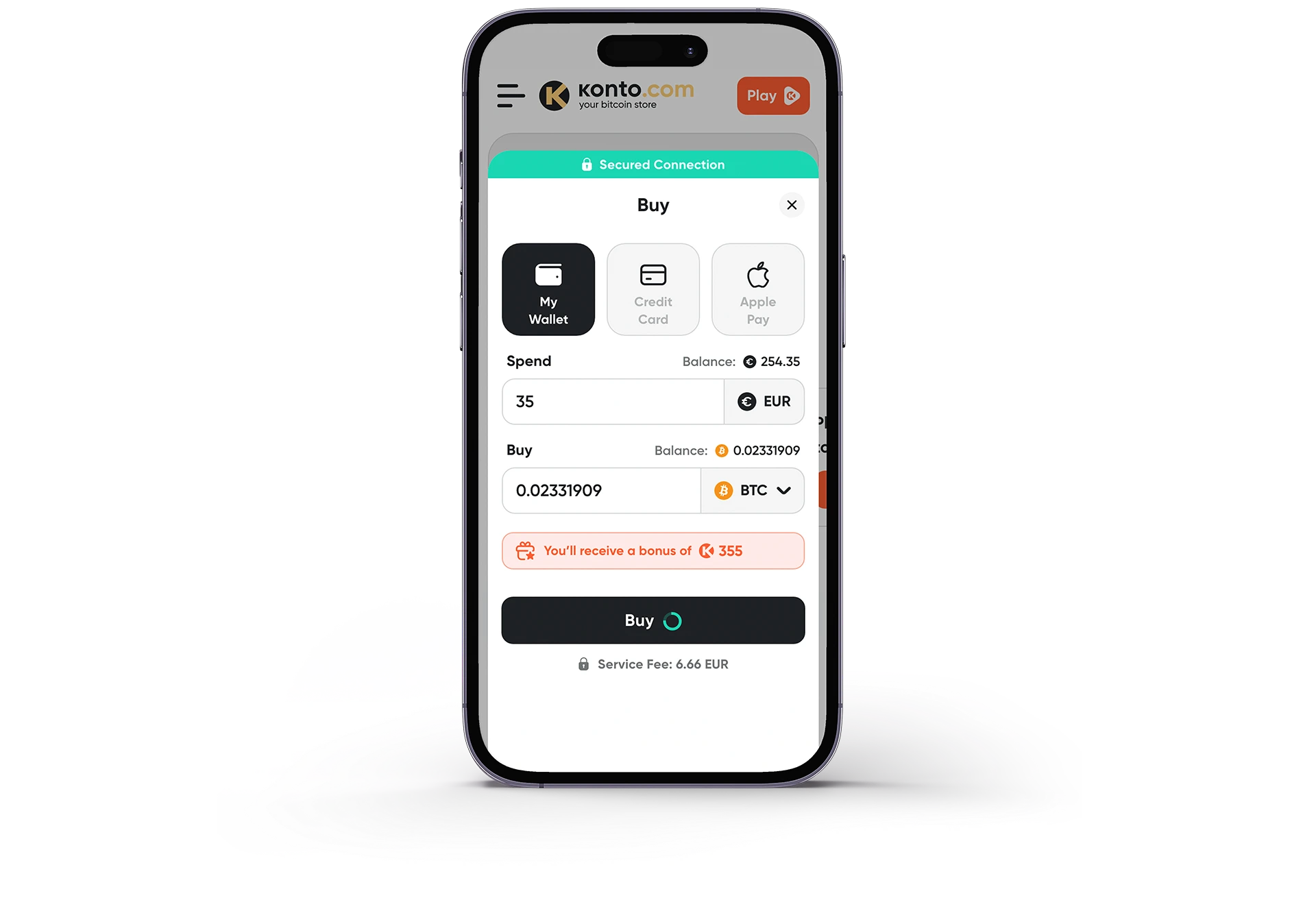 Konto.com's mobile app