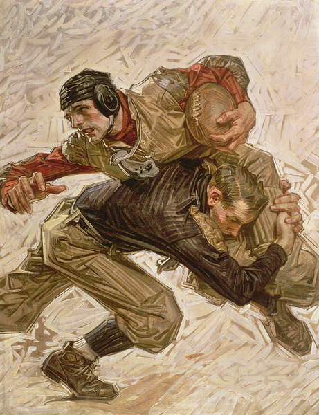 Fußballspieler, 1909 (Öl auf Leinwand) Joseph Christian Leyendecker (1874-1951) / © National Museum of American Illustration & American Illustrators Gallery New York, NY / Bridgeman Images