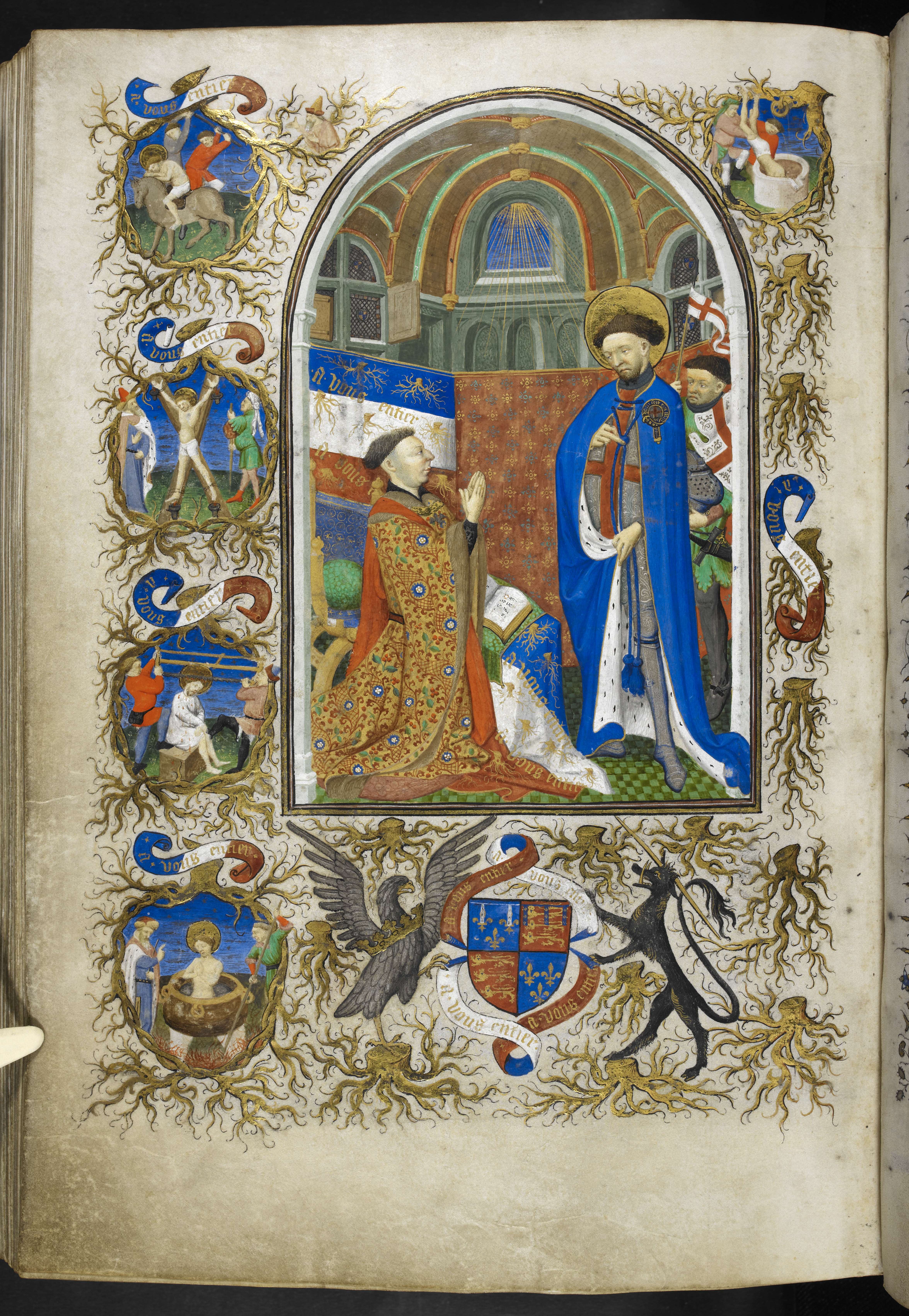 White Hart, from ' The Wilton Diptych' c.1395-99 (egg tempera on oak) (verso)
