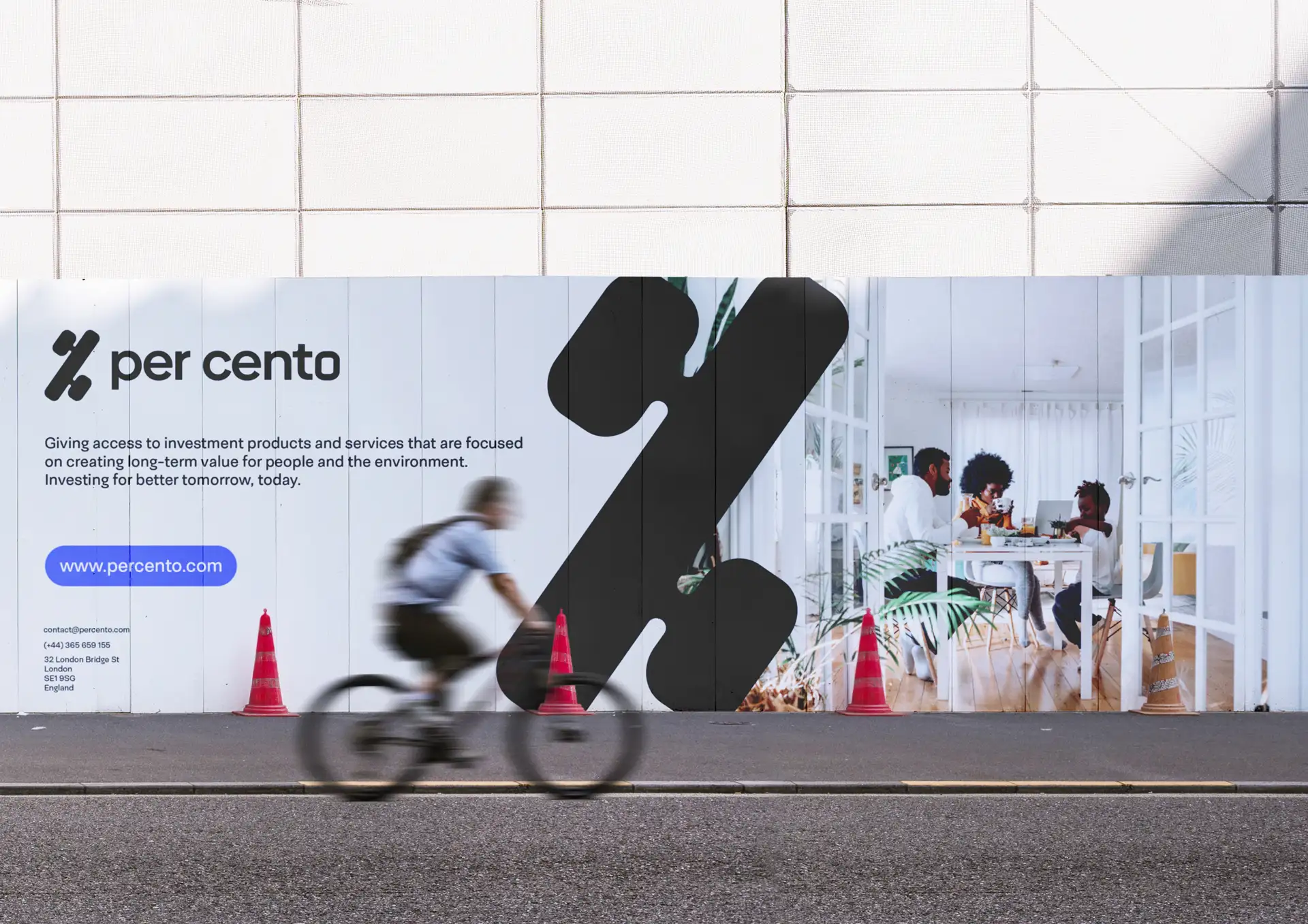 percento brand identity design mock up scene of a billboard