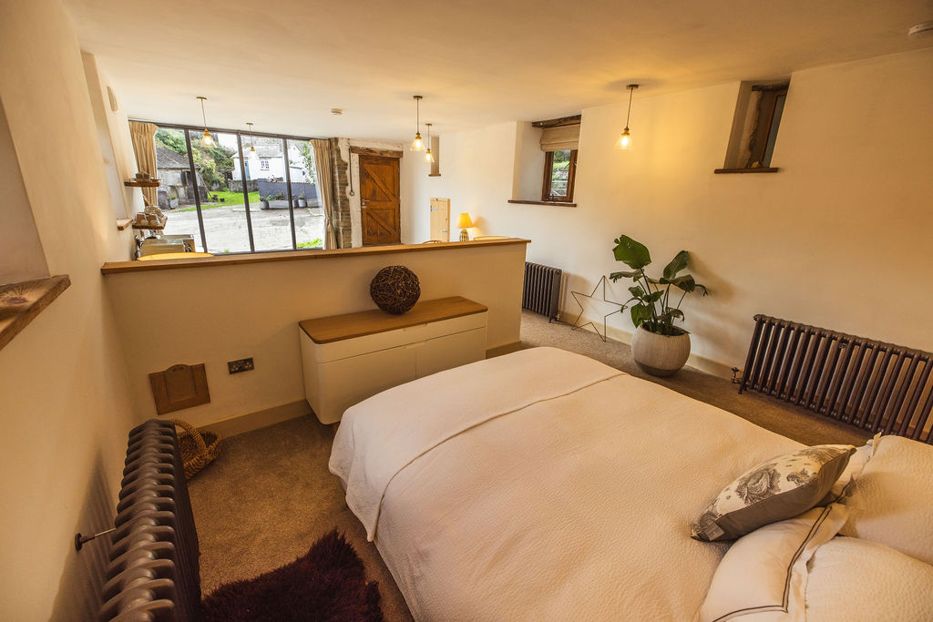 Inside The Shippon barn suite at Borough Farm, Devon