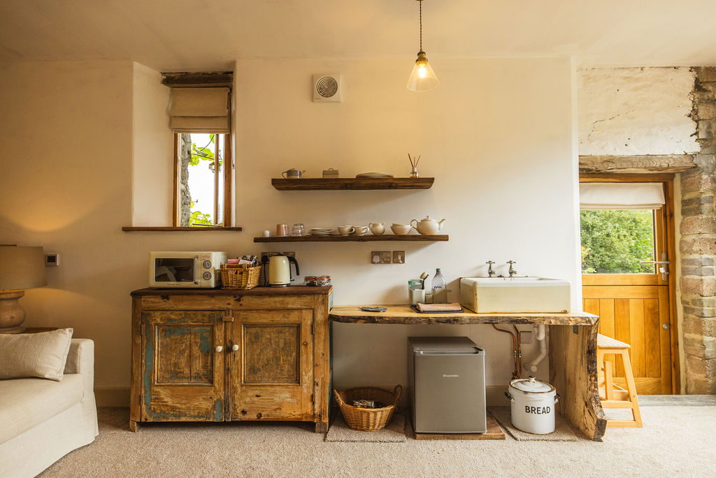 Inside The Shippon barn conversion at Borough Farm, Devon